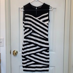Black and white striped dress